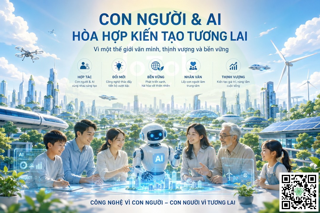 Con người và AI hòa hợp kiến tạo thế giới văn minh thịnh vượng