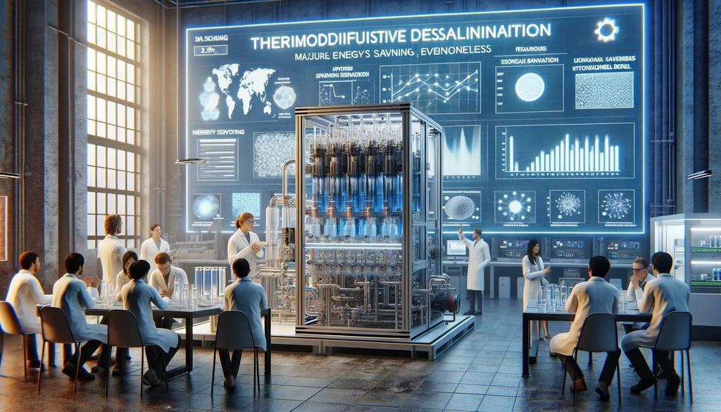 breakthrough with thermodiffusive desalination