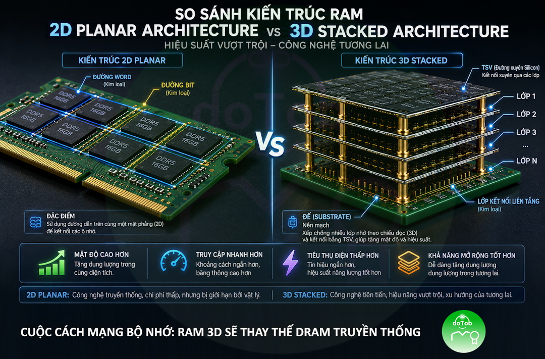 RAM 3D SẼ THAY THẾ DRAM TRUYỀN THỐNG